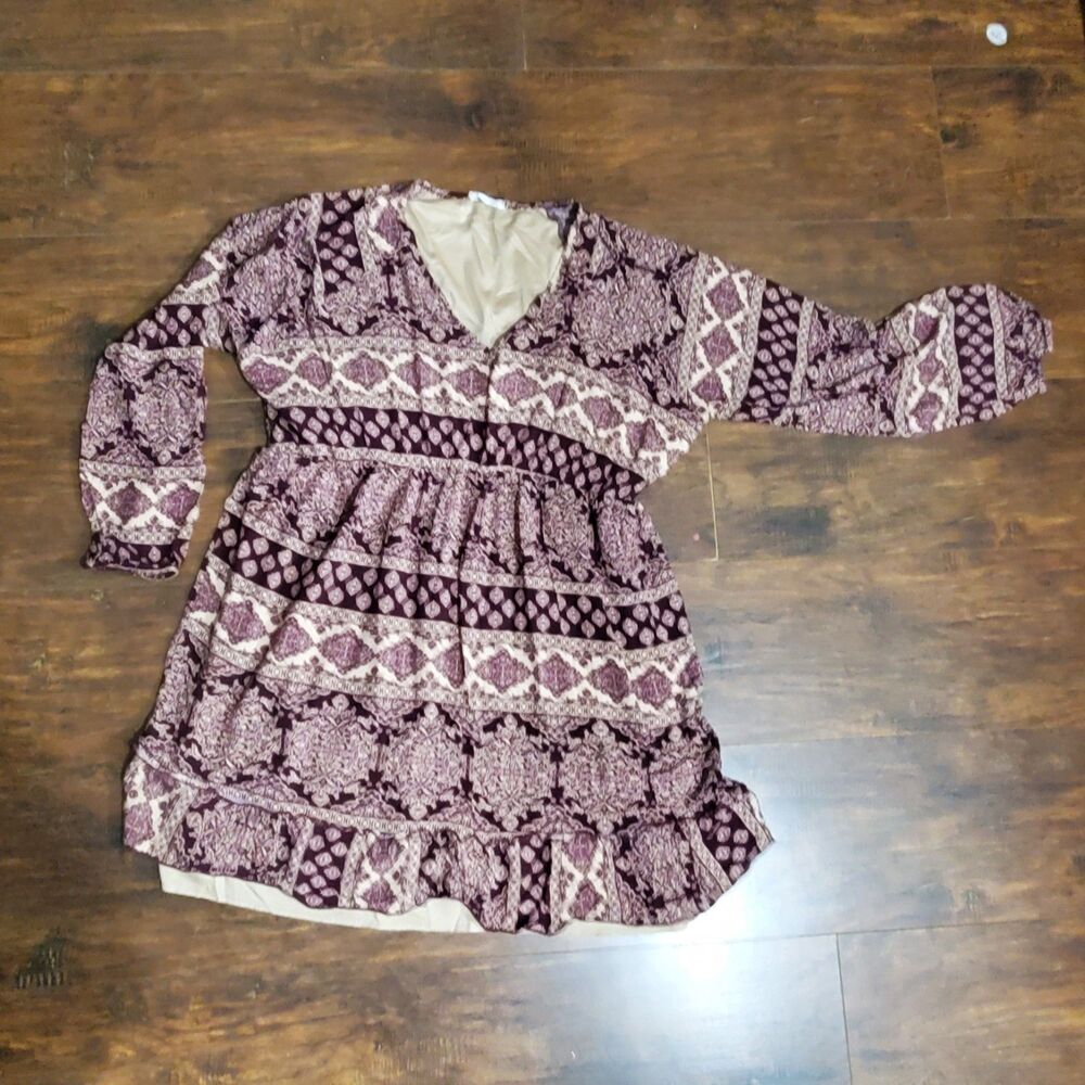 Chic Soul Women 2XL dress, V-Neck balloon sleeves with elastic cuffs.  SKU#A-118 - Picture 10 of 13
